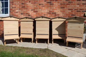 Hive national, cedar, one piece gabled roof assembled UK timber UK manufactured